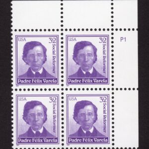 Scott #3166 Padre Felix Varela Plate Block of 4 Stamps - MNH UR