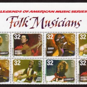 Scott #3215a (3212-3215) Folk Musicians Title Block of 8 Stamps - MNH