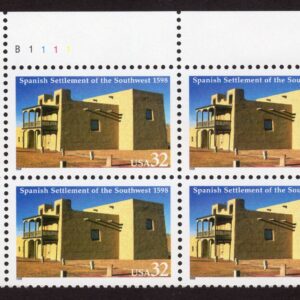 Scott #3220 Spanish Settlement Plate Block of 4 Stamps - MNH