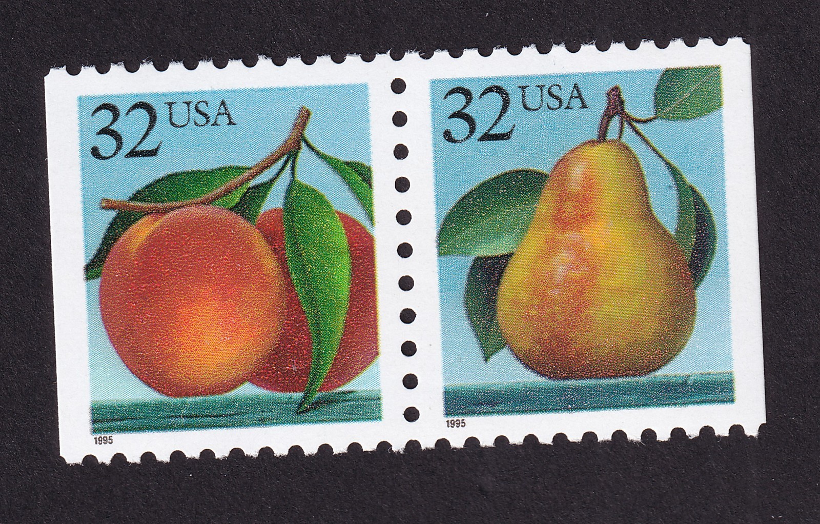 Scott #2487-2488b Peach & Pear Booklet Pair of Stamps - MNH