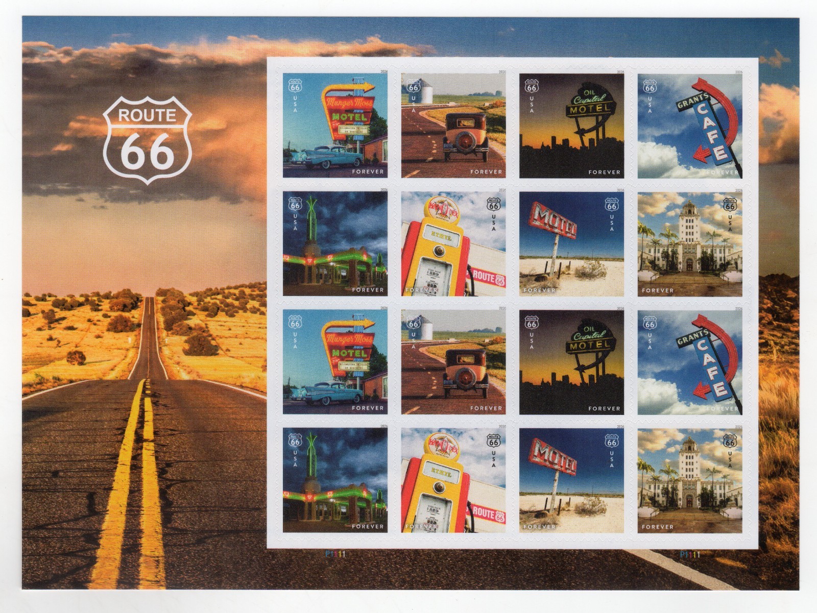 Scott #6074 Route 66 Sheet of 16 Forever Stamps - MNH In Stock