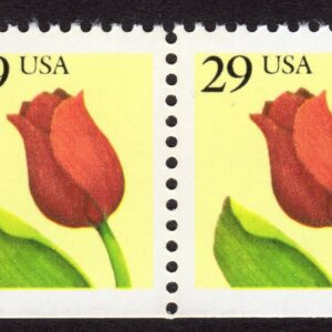 Scott #2527 (BK105) Red Tulip Booklet Pair of Stamps - MNH