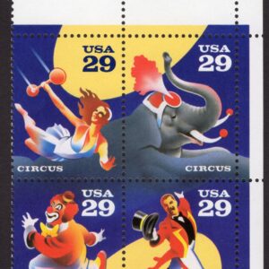 Scott #2753a (2750-53) 29¢ Circus Zip Block of 4 Stamps - MNH