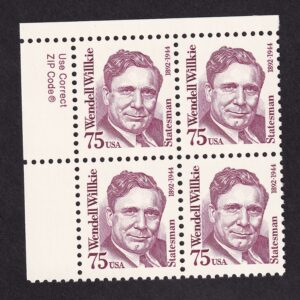 Scott #2192 Wendell Willkie Zip Block of 4 Stamps - MNH