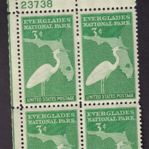 Scott #952 Everglades Florida Plate Block of 4 Stamps - MNH P#23738 UL #1