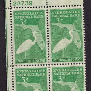 Scott #952 Everglades Florida Plate Block of 4 Stamps - MNH P#23739 UL
