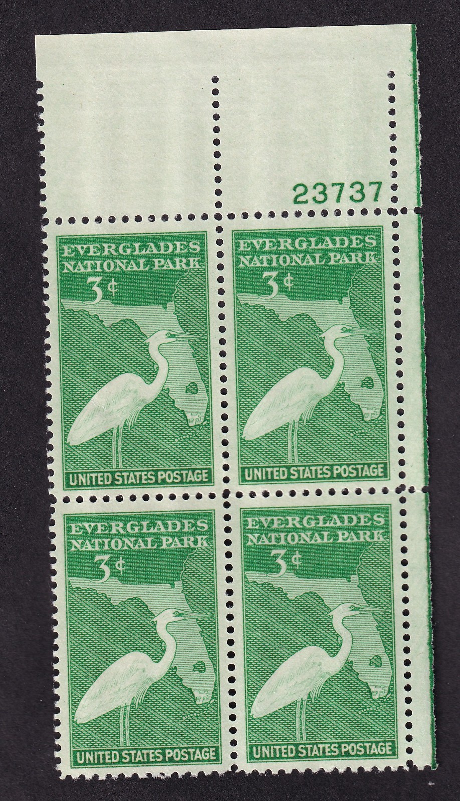 Scott #952 Everglades Florida Plate Block of 4 Stamps - MNH P#23737 UR