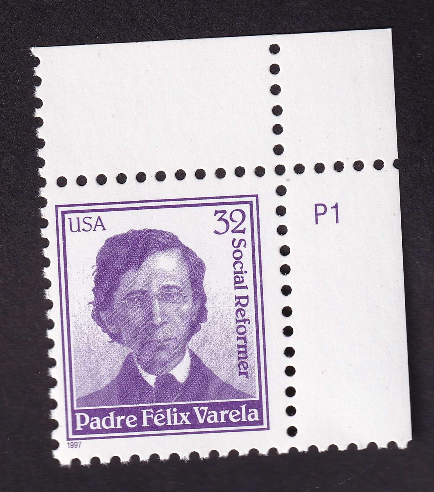 Scott #3166 Padre Felix Varela Plate # Single Stamp - MNH UR