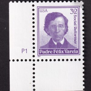 Scott #3166 Padre Felix Varela Plate # Single Stamp - MNH LL