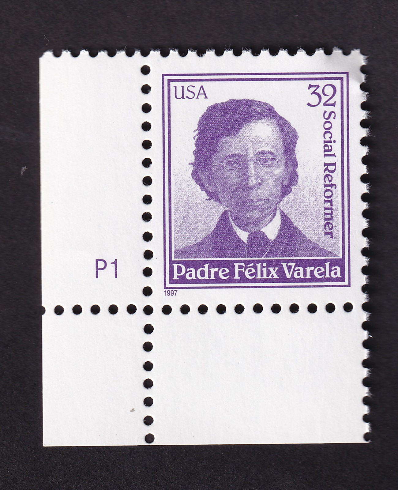 Scott #3166 Padre Felix Varela Plate # Single Stamp - MNH LL
