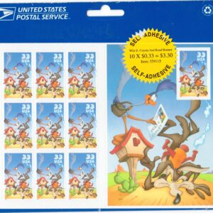 Scott #3391 Road Runner & Wile E. Coyote Sheet of 10 Stamps - Sealed