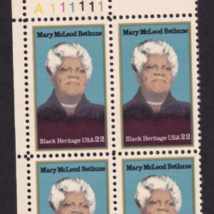 Scott #2137 Mary McLeod Bethune (Black Heritage) Plate Block of 4 Stamps MNH UL