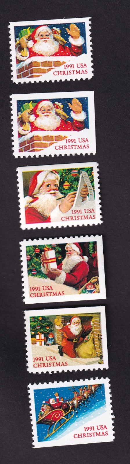 Scott #2580-2585 (6) Santa Single Stamps - MNH