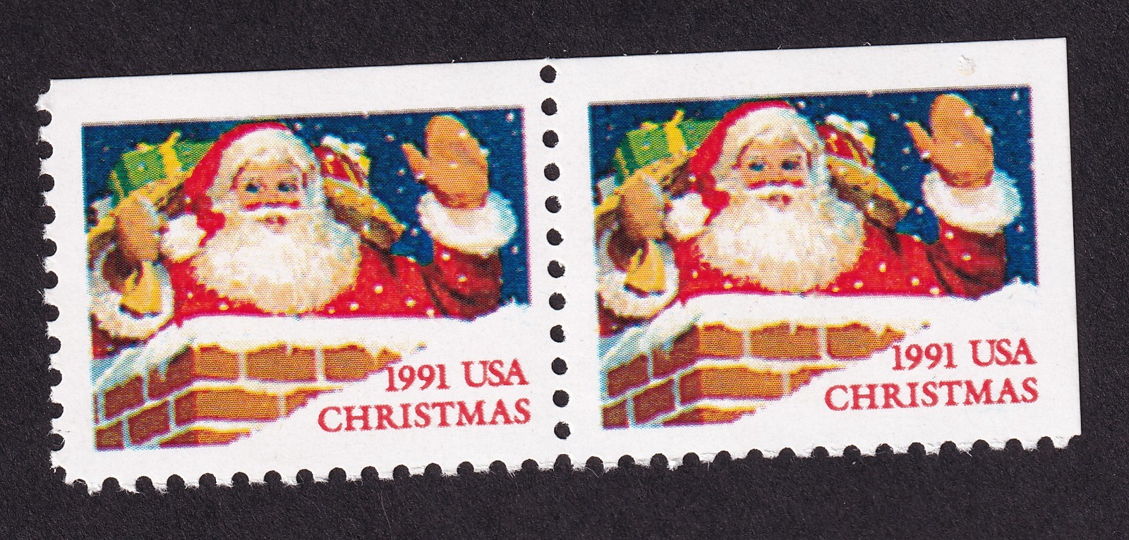 Scott #2580-2581a Santa in Chimney Booklet Pair of Stamps - MNH