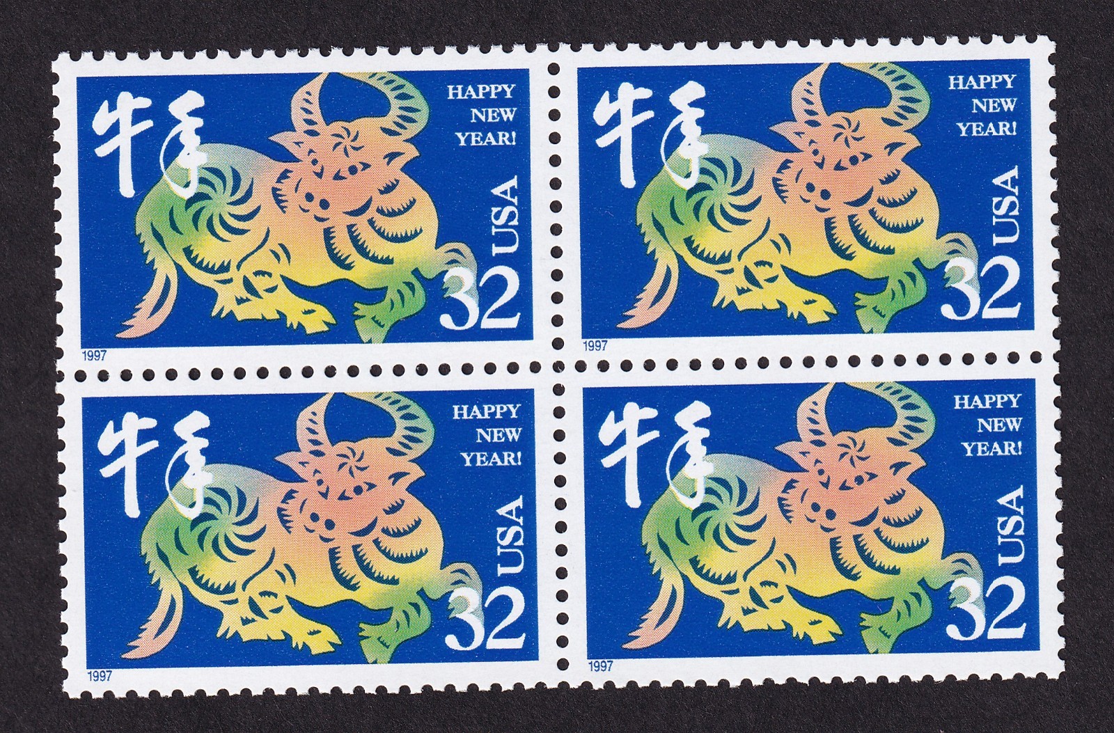 Scott #3120 New Year Ox Block of 4 Stamps - MNH