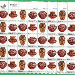 Scott #1709a (1706) Pueblo Pottery Folk Art Sheet of 40 Stamps - MNH UR