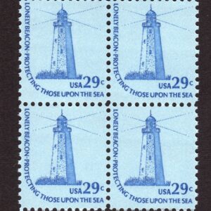 Scott #1605 Sandy Hook Lighthouse Block of 4 Stamps - MNH