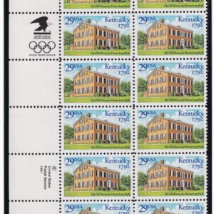 Scott #2636 29¢ Kentucky Statehood Plate Block of 20 Stamps - MNH UL in mount