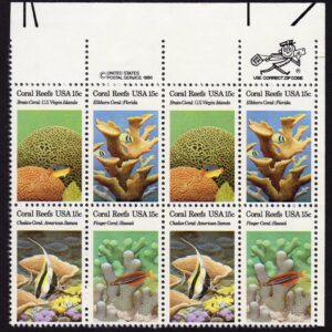 Scott #1830a (1827-30) Coral Reef Zip Block of 8 Stamps - MNH