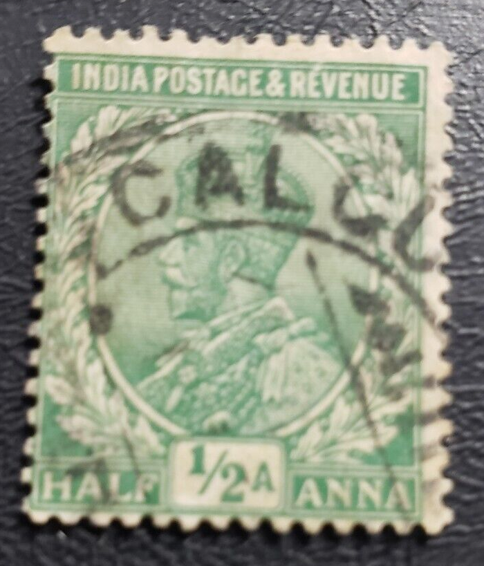 Stamp Asia India 1911 George V A47 1/2 anna sc 81 green