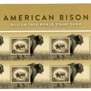 Scott #6098 American Bison Title Block of 8 Forever Stamps - MNH Gutter Cut
