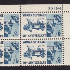 Scott #1406 Woman Suffrage Plate Block of 4 Stamps - MNH P#32194 UR