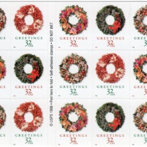 Scott #3252c Christmas Wreaths Booklet of 20 Stamps - MNH P#B555555