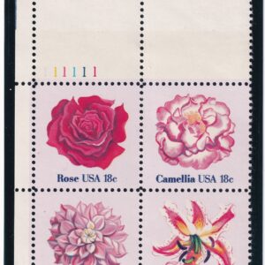 Scott #1879a (1876-79) Flowers Plate Block of 4 Stamps - MNH UL in mount
