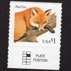 Scott #3036a Red Fox Single Stamp - MNH #5 w/Plate Position