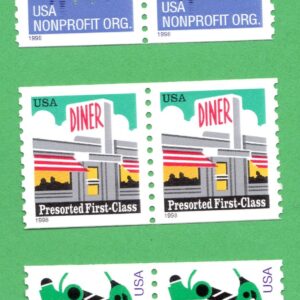 Scott #3207 3208 3229 Wetlands Diner Bicycle Coil Pairs - MNH XF