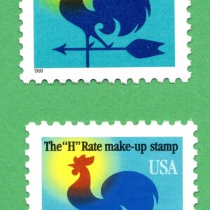 Scott #3257 3258 Weather Vane H Rate Make-up Single Stamps - MNH