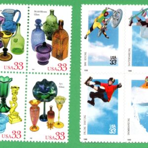 Scott #3324a-3328a Xtreme Sports & American Glass Block of 4 Stamps - MNH