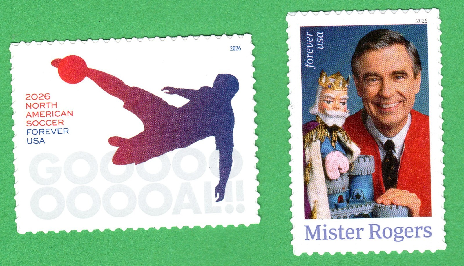 Scott #6105-6097 Mister Rogers & Soccer Single Stamps - MNH