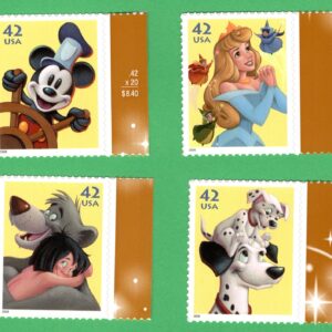 Scott #4342-4345a Disney Imagination Set of Single Stamps - MNH w/right selvage