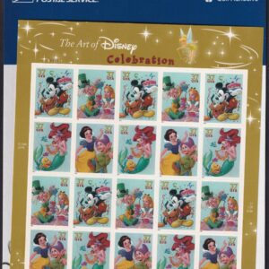 Scott #3915a (3912-3915) Disney Celebration Sheet of 20 Stamps - Sealed