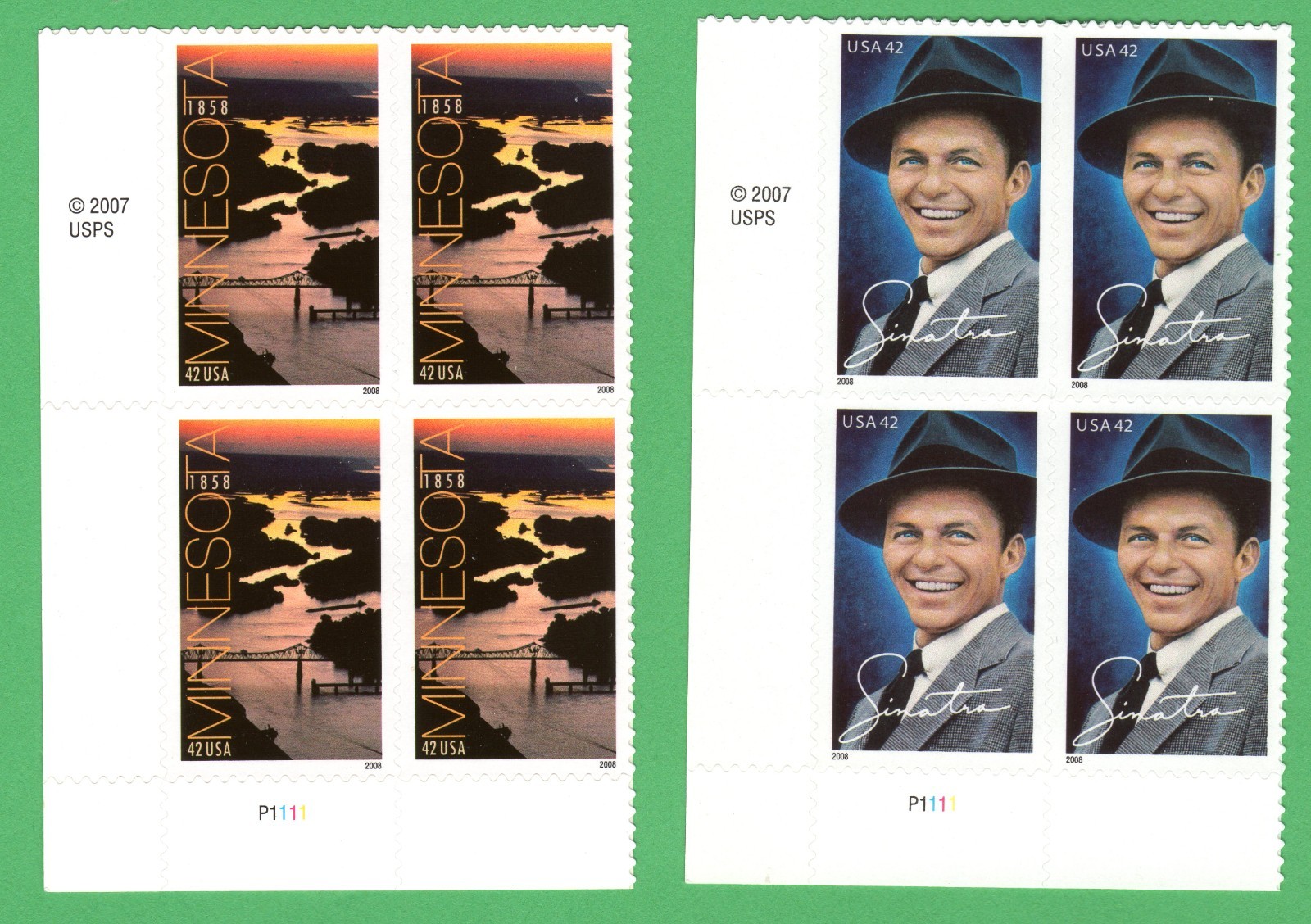 Scott #4265 FRANK SINATRA & Minnesota Plate Block of 4 Stamps - MNH LL