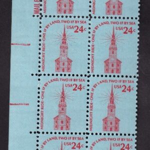 Scott #1603 Midnight Ride Plate Block (Strip) of 20 Stamps - MNH P#36766 (Left)