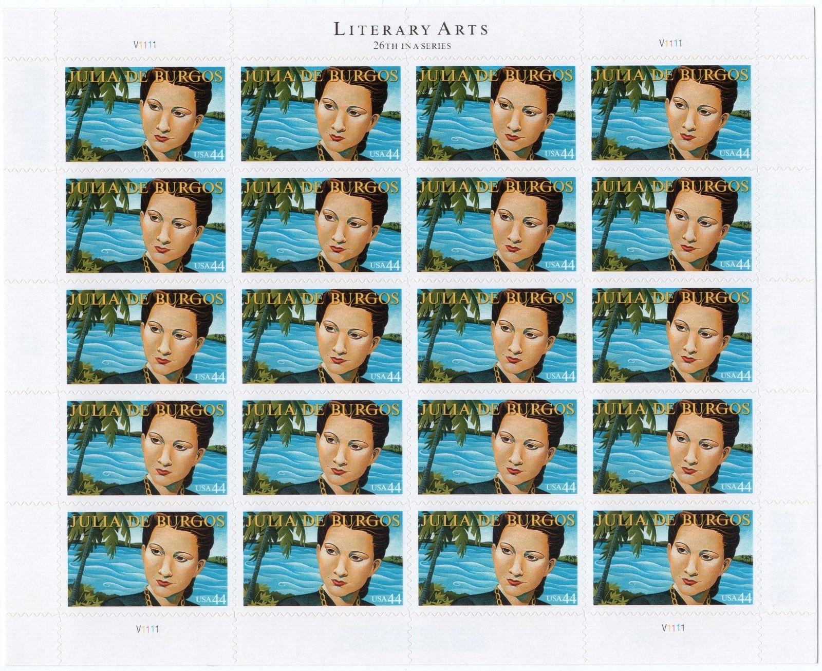 Scott #4476 Julia de Burgos (Puerto Rico) Full Sheet of 20 Stamps - MNH