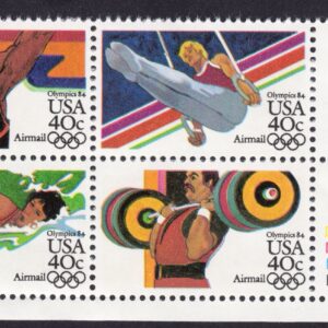 Scott #c108b (c105) 1984 Summer Olympics Airmail Block of 4 stamps - MNH PC#8