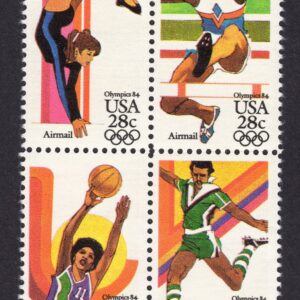 Scott #c104a (c101) 1984 Summer Olympics Airmail Block of 4 stamps - MNH