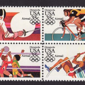 Scott #c112a (c109) 1984 Summer Olympics Airmail Block of 4 stamps - MNH