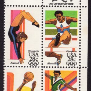 Scott #c104a 1984 Summer Olympics Airmail Zip Block of 4 stamps - MNH