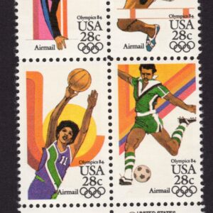 Scott #c104a 1984 Summer Olympics Airmail Block of 4 stamps - MNH w/Copyright