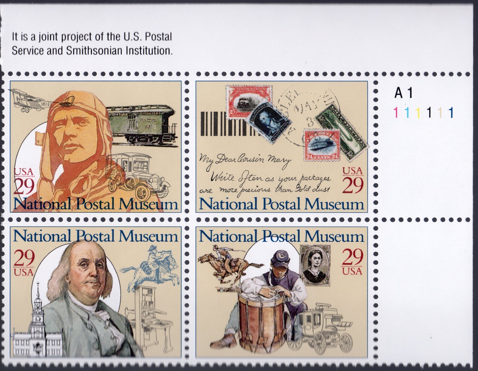 Scott #2782a National Postal Museum Plate Block of 4 Stamps - MNH