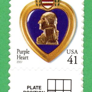 Scott #4164 Purple Heart Veterans Single Stamp - MNH w/Plate Position