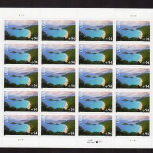 Scott #c145 US Virgin Islands, Trunk Bay Sheet of 20 Airmail Stamps - MNH