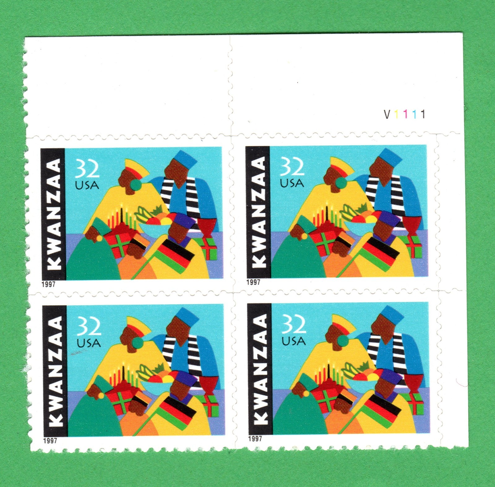 Scott #3175 Kwanzaa Plate Block of 4 Stamps - MNH UR