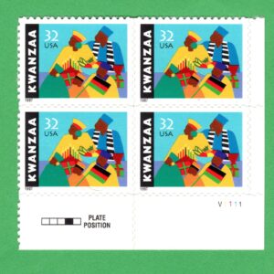 Scott #3175 Kwanzaa Plate Block of 4 Stamps - MNH LR