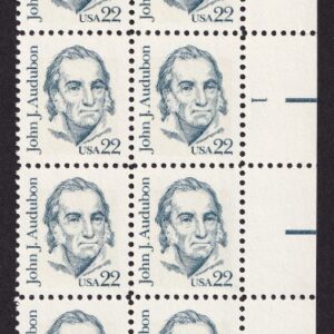 Scott #1863 John Audubon Plate Block Of 20 Stamps - MNH P#1 (2) Zip Right