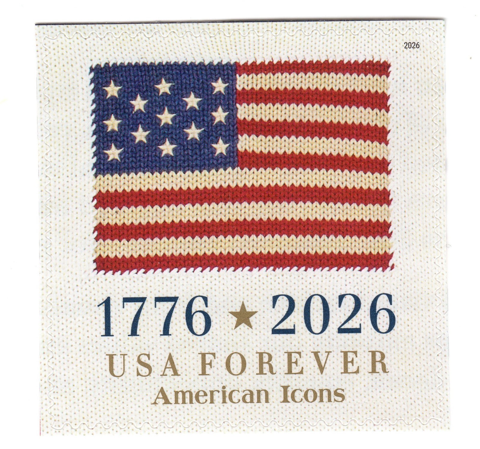 Scott #6106 American Icons Ralph Lauren 1776 Flag Single Forever Stamp - MNH